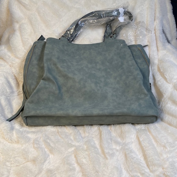 VR NYC green faux suede bag new women - Picture 2 of 5